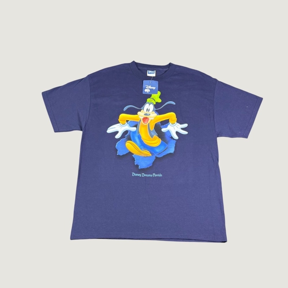Disney Dreams Florida Goofy Graphic T-Shirt Navy Blue AB1010 Large NWT